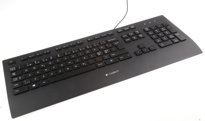 920-005216 Logitech Logitech Wired USB Keyboard, Nordic, Black | 795-0898 | RS Components