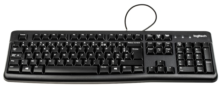 920-002515 Logitech | Logitech Wired USB Keyboard, AZERTY, Black | 795-0933 Components