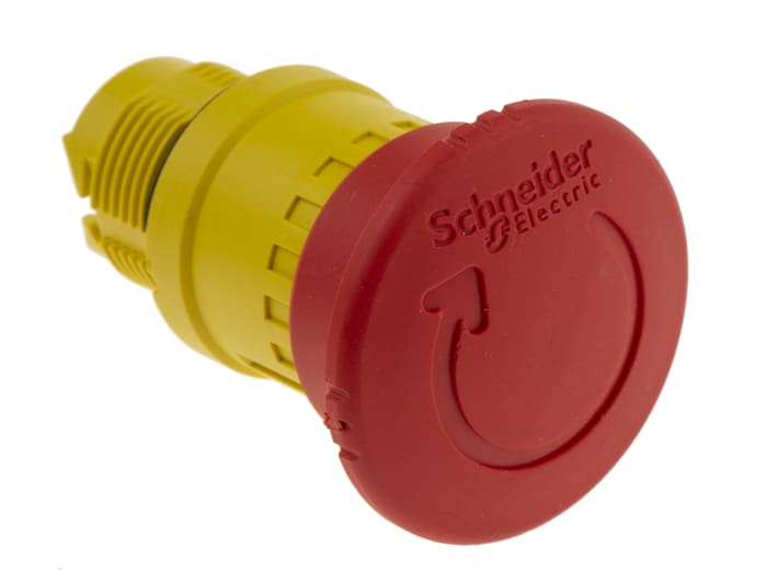 Schneider Electric Harmony XB5 Series Twist Release Emergency Stop Push Button, Panel Mount, 22mm Cutout, 1NC, IP66,