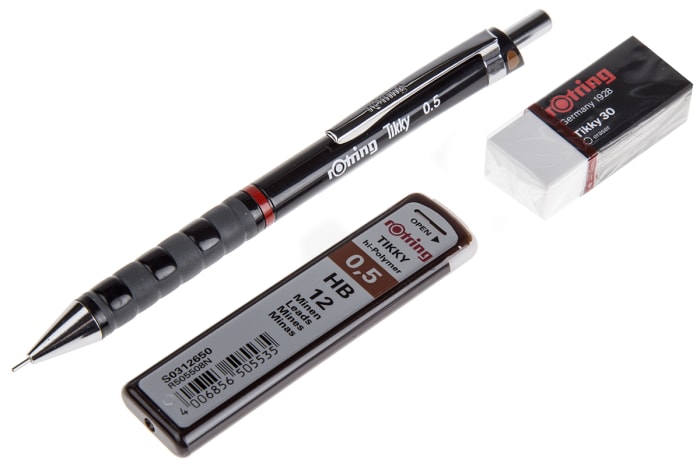 rOtring Tikky Vulpotlood, HB, 0,7 mm, verschillende kleuren, doos van 12 stuks