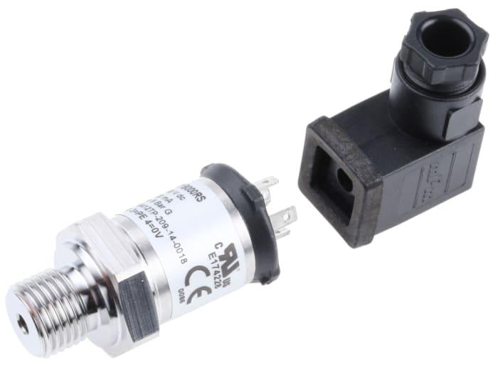 Gems Sensors Pressure Sensor, -1bar Min, 9bar Max, Current Output, Relative Reading