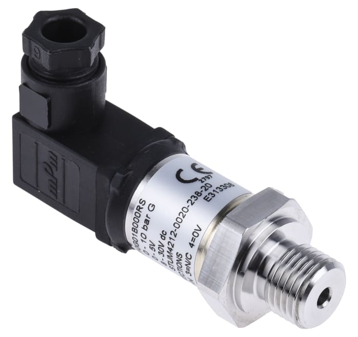 Gems Sensors Pressure Sensor, 0bar Min, 10bar Max, Voltage Output, Relative Reading