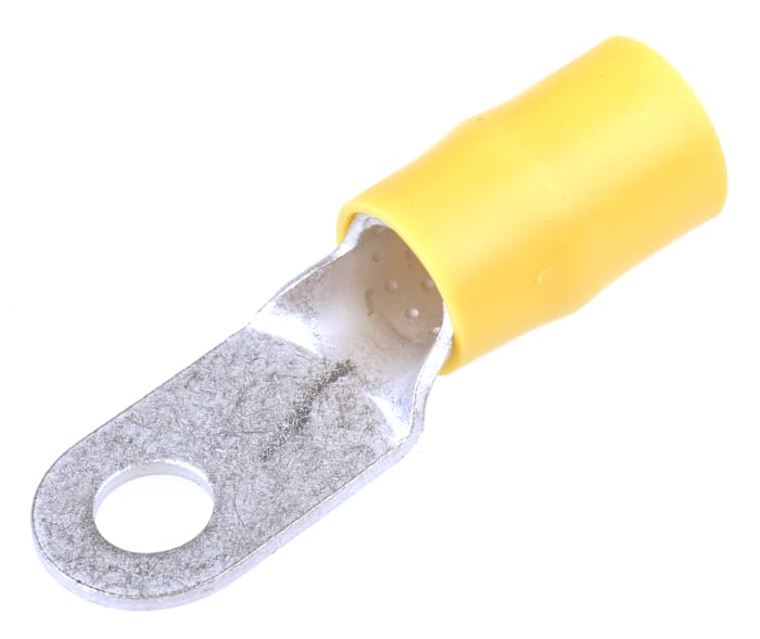 TE Connectivity, TERMINYL Insulated Crimp Ring Terminal, M6 Stud Size, 16.8mm² to 26.7mm² Wire Size, Yellow