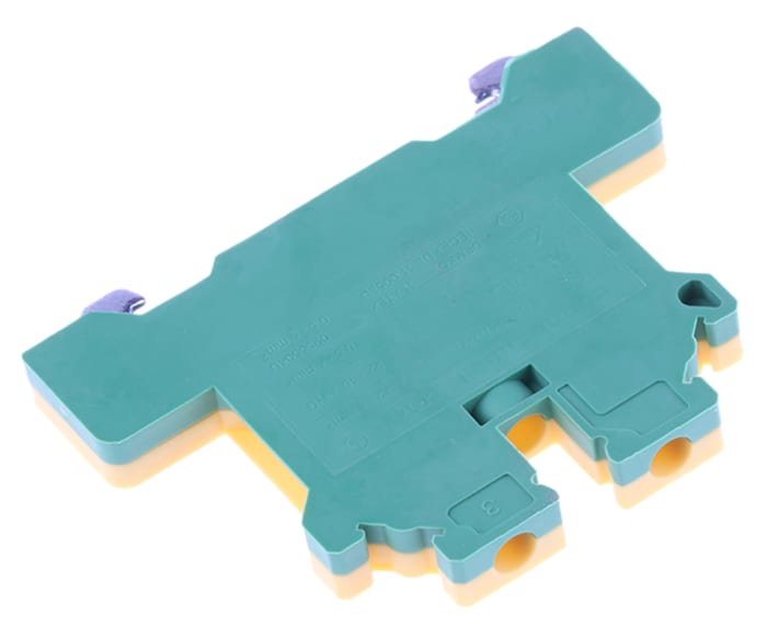 RS PRO Top Hat Earth Block, 0.2 to 4mm², 10 → 22 AWG Wire, Screw Clamp, Polyamide Housing