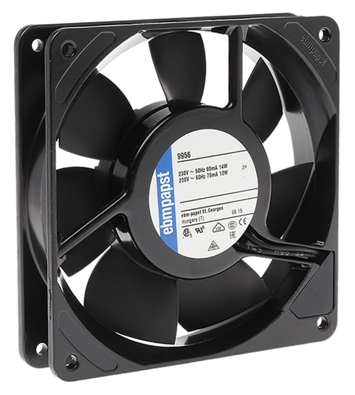 ebm-papst 4000 Z Series Axial Fan Kit, 230 V ac, AC Operation, 160m³/h, 19W, 119 x 119 x 38mm