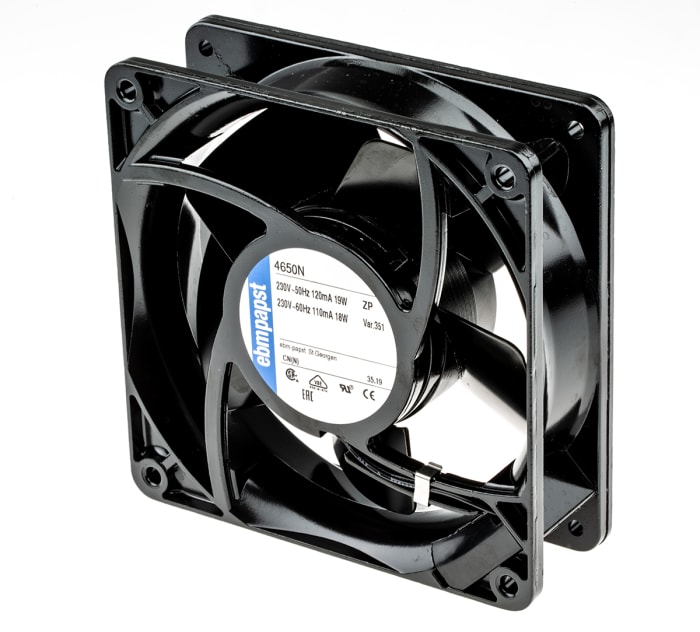 ebm-papst 4000 N Series Axial Fan Kit, 230 V ac, AC Operation, 160m³/h, 19W, 119 x 119 x 38mm