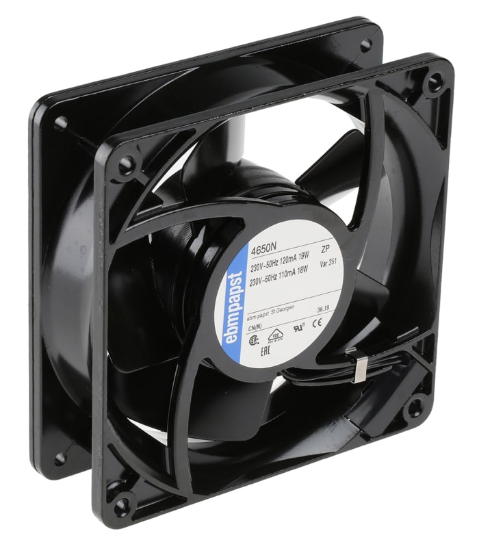 ebm-papst 4000 N Series Axial Fan Kit, 230 V ac, AC Operation, 160m³/h, 19W, 119 x 119 x 38mm