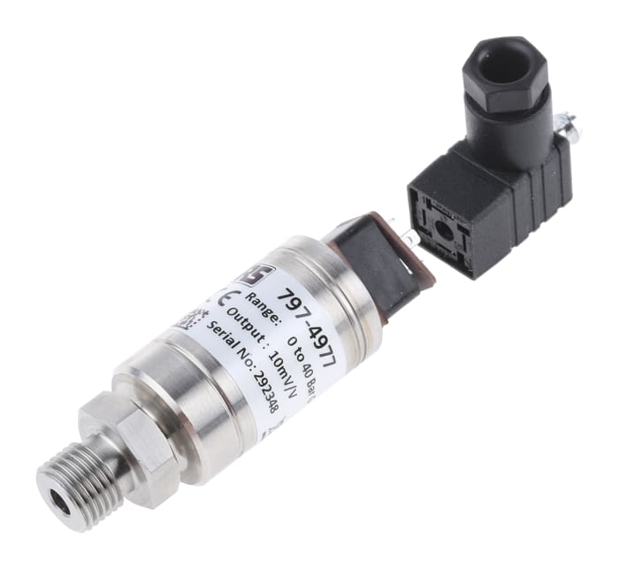 RS PRO Pressure Sensor, 0bar Min, 40bar Max, Voltage Output, Gauge Reading