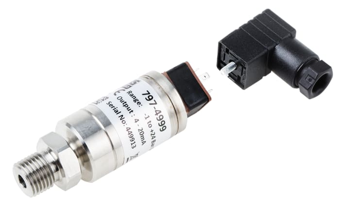 RS PRO Pressure Sensor, -1bar Min, 24bar Max, Current Output, Relative Reading