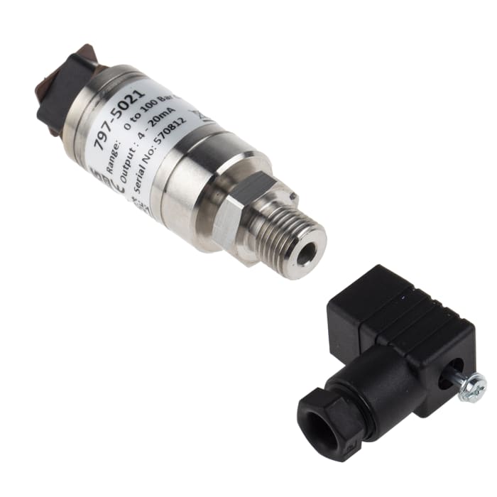 Sensor de presión manométrica RS PRO, 0bar → 100bar, G1/4, 9 → 32 V dc, salida Corriente, para Aire, Gas, Fluido