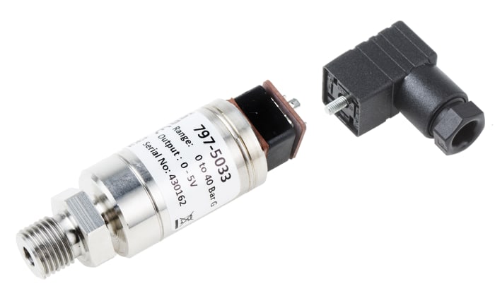 RS PRO Pressure Sensor, 0bar Min, 40bar Max, Voltage Output, Relative Reading