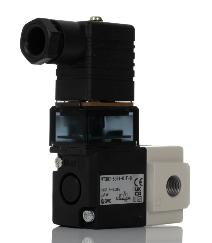 SMC 3/2 Pneumatic Solenoid Valve - Solenoid/Solenoid G 1/8 VT307 Series 24V dc