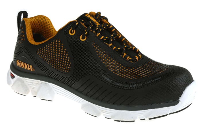 Krypton 9 DeWALT DeWALT Krypton Men s Black White Yellow Stainless Steel Toe Capped Safety Trainers UK 9 EU 43 797 5478 RS Components