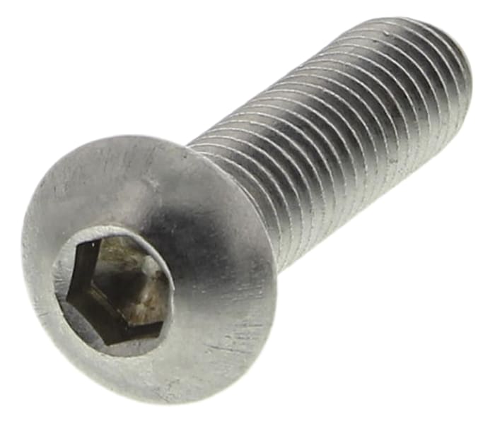 Tornillo Allen de botón RS PRO, M8 x 30mm, paso de rosca 1.25mm, de Acero Inoxidable