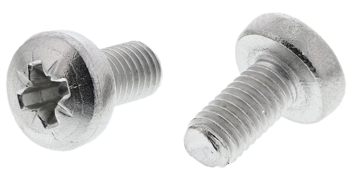 RS PRO Pozidriv M5 Pan A2 304 Stainless Steel Machine Screws DIN 7985Z x 10.0mm