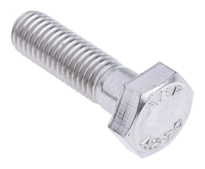 RS PRO Stainless Steel, Hex Bolt, M10 x 35.0mm