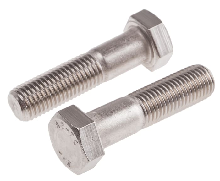 RS PRO | Plain Stainless Steel, Hex Bolt, M16 x 65mm | 797-6301 