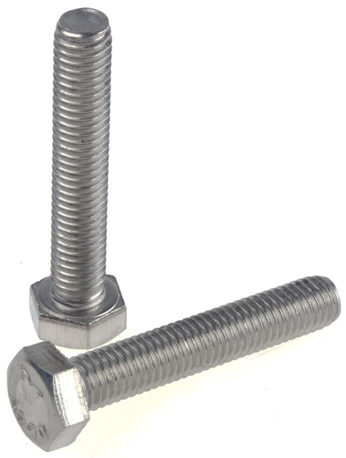 RS PRO Stainless Steel Hex, Hex Bolt, M8 x 45mm