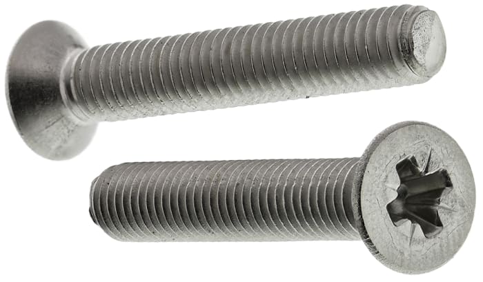 RS PRO Pozidriv Countersunk Stainless Steel Machine Screw 30.0 mm M5