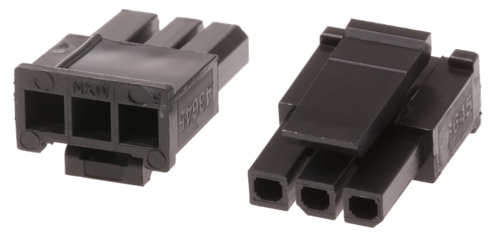 Boitier de connecteur Femelle, 3 contacts 1 rang , pas 3mm, Droit, Montage sur câble, série Micro-Fit 3.0
