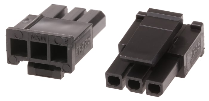 Carcasa de conector Molex 43645-0308, Serie Micro-Fit 3.0, paso: 3mm, 3 contactos, , 1 fila filas, Recto, Hembra,