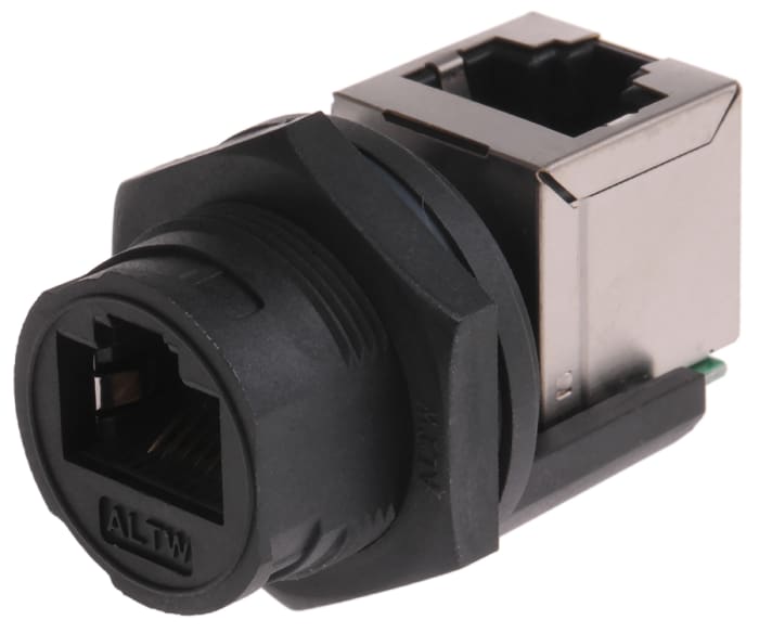 Amphenol Industrial RCP Series Female RJ45 Connector, Panel Mount, Cat5e, STP Shield Right Angle 8/8 -Way