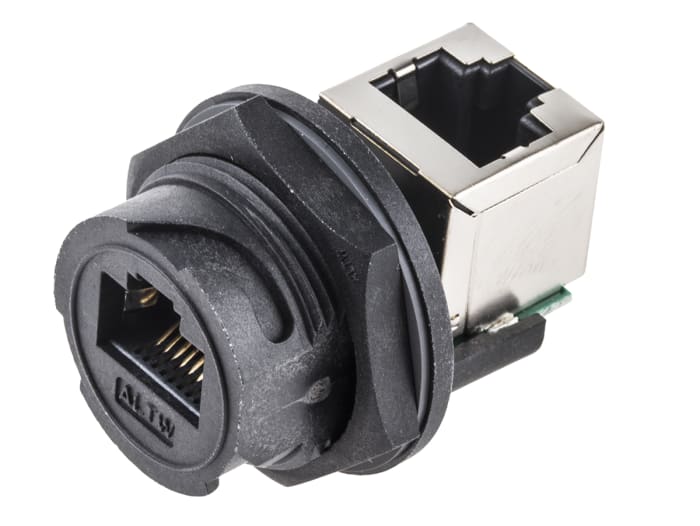 Conector RJ45 Cat5e Hembra Amphenol Industrial serie RDP, de 8/8 vías, apantallamiento STP