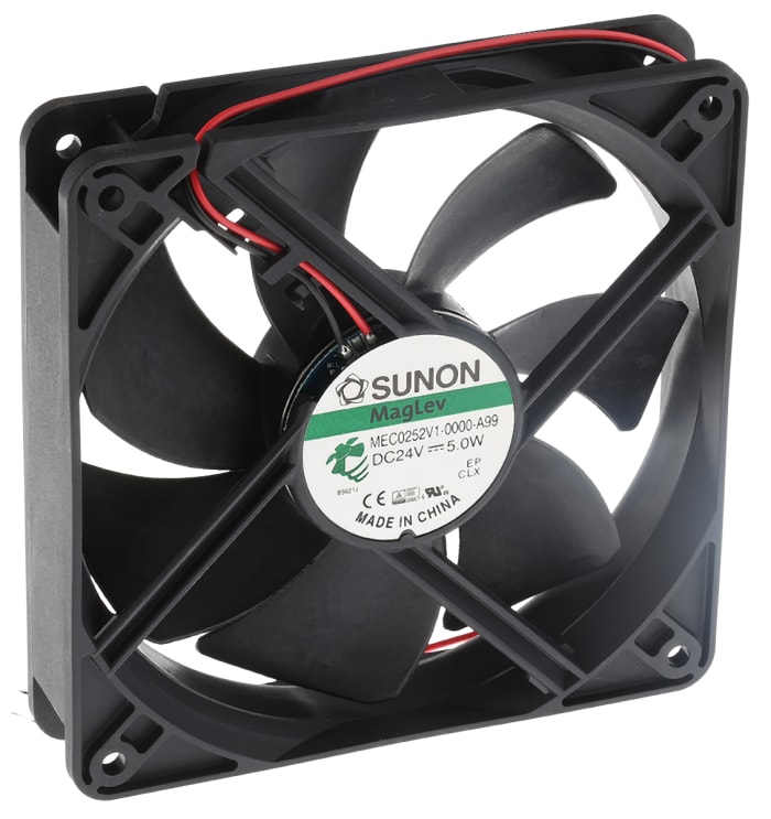Sunon ME Series Axial Fan, 24 V dc, DC Operation, 184m³/h, 5W, 207mA Max, 120 x 120 x 25mm