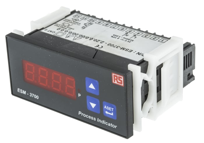 RS PRO DIN Rail Temperature Indicator, 77 x 35mm Relay, 24 V ac, 24 V dc Supply Voltage ON/OFF