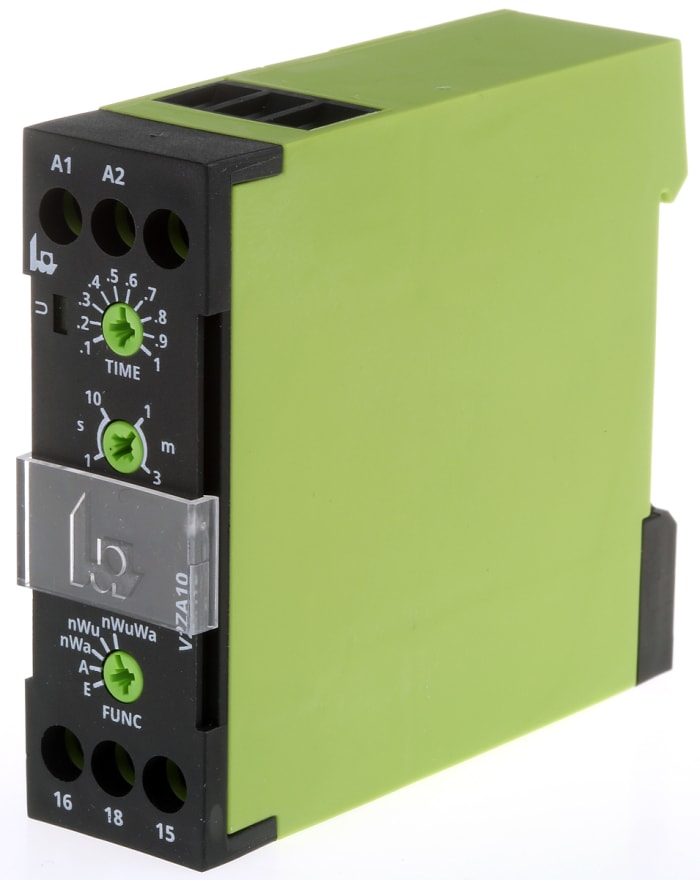 Tele V2ZA10 Series DIN Rail Mount Timer Relay, 24 → 240V ac/dc, 1-Contact, 0.1 → 1s, SPDT