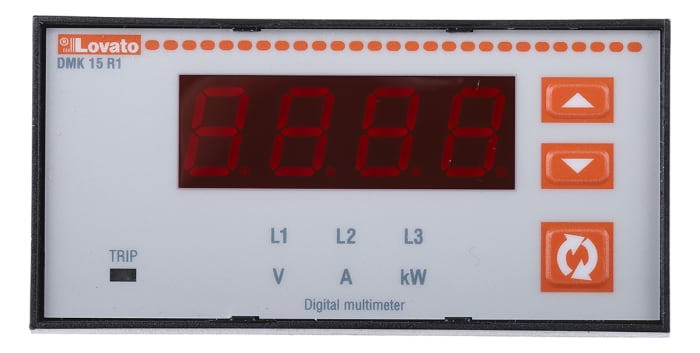 Lovato DMK LED Digital Panel Multi-Function Meter for Current, Power, Voltage, 45mm x 91mm