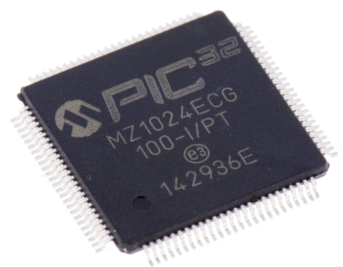 Microcontrolador Microchip PIC32MZ1024ECG100-I/PT, núcleo PIC de 32bit, RAM 512 Kb, 200MHZ, TQFP de 100 pines