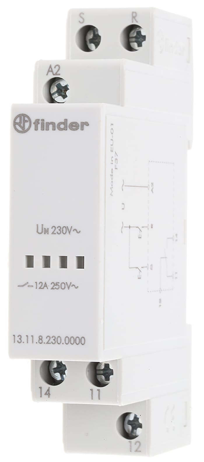 13.11.8.230.0000 Finder | Finder DIN Rail Latching Power Relay, 230V ac ...