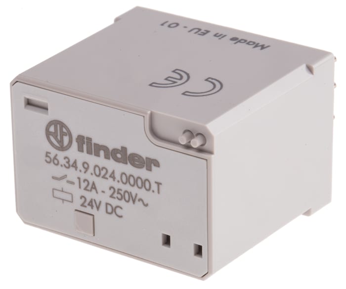 Finder Plug In Power Relay, 24V dc Coil, 12A Switching Current, 4PDT
