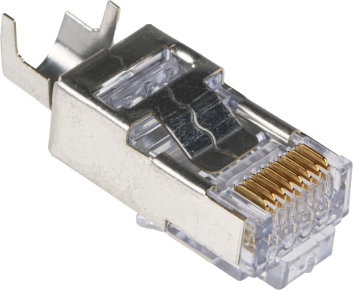 Cat6 RJ45 modular plug, w/strain relief