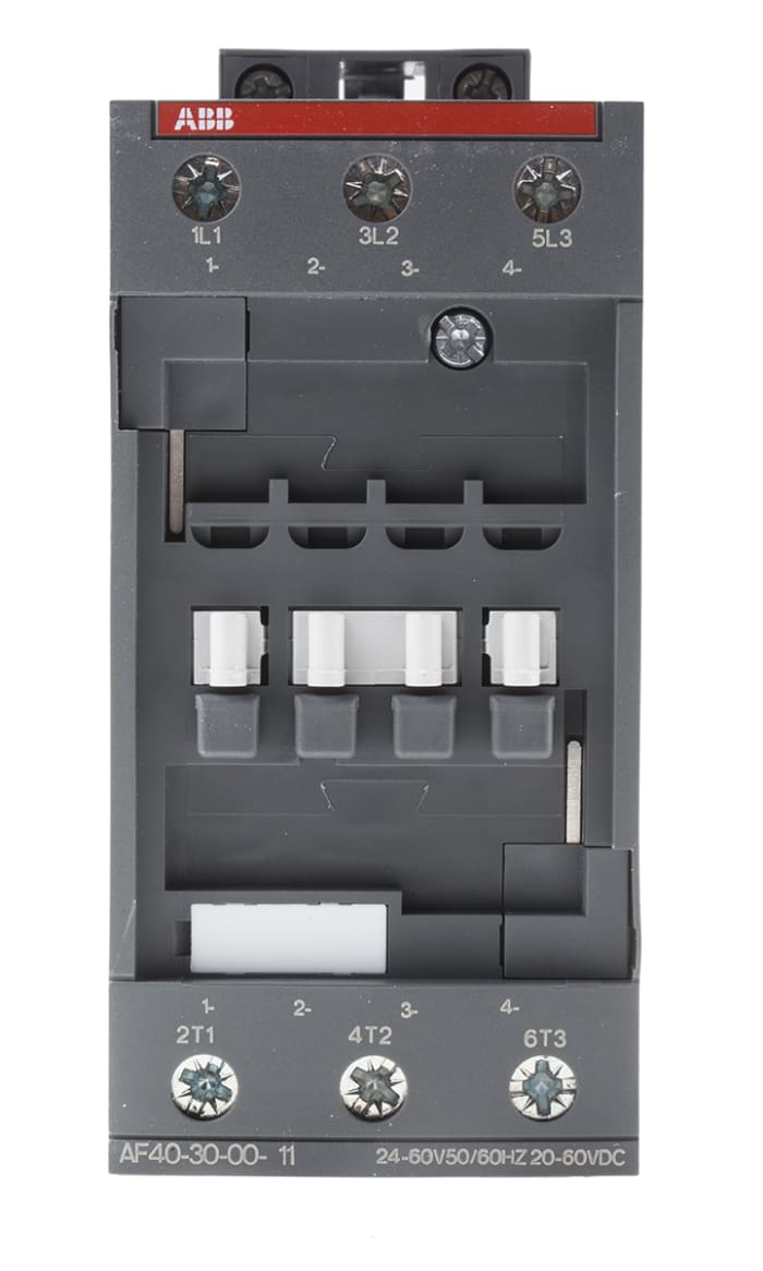 ABB AF40 AF Contactor, 24 V ac/dc Coil, 3-Pole, 70 A, 18.5 kW, 3NO, 690 V ac