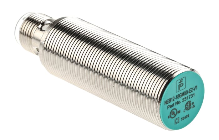 Pepperl + Fuchs Inductive Threaded Barrel Proximity Sensor, M18, 12 mm Detection, PNP NO, 10 → 30 V dc