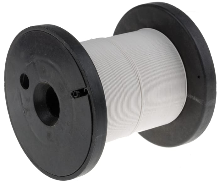 Cable para Equipos RS PRO, área transversal 0,13 mm² Filamentos del Núcleo 1/0,4 mm Blanco, 300 V, long. 50m, 26 AWG