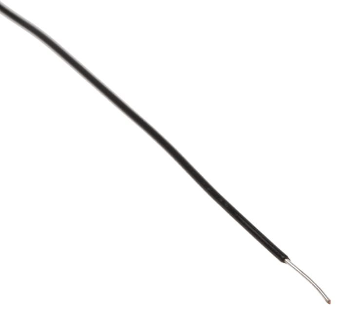 RS PRO Black 0.13 mm² Equipment Wire, 26 AWG, 1/0.4 mm, 50m, ETFE Insulation