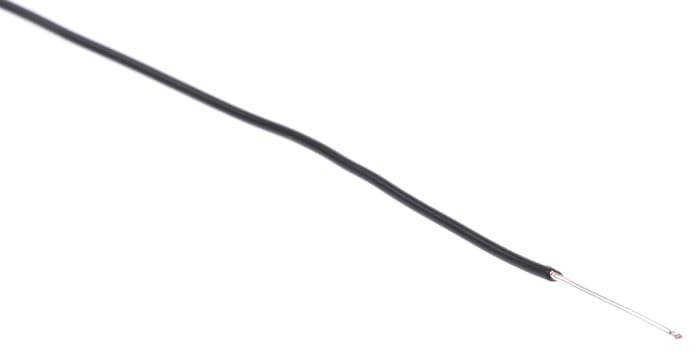 RS PRO Black 0.08 mm² Equipment Wire, 28 AWG, 1/0.32 mm, 50m, ETFE Insulation