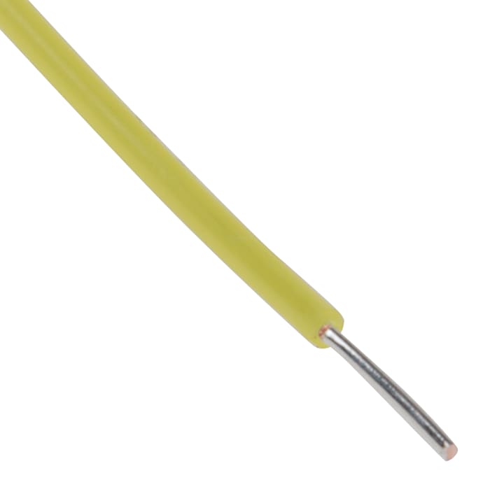 RS PRO Yellow 0.08 mm² Equipment Wire, 28 AWG, 1, 50m, ETFE Insulation