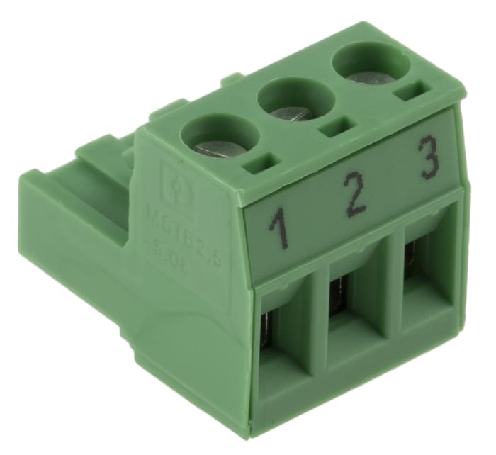 Phoenix Contact 1757022 - Spina Per Blocco Terminale A 3 Poli, Femmina, Passo 5,08 Mm, Verde