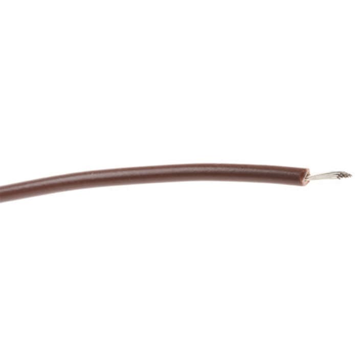 RS PRO Brown 0.5mm² Hook Up Wire, 22AWG, 16/0.2 mm, 100m, PVC TI3 Insulation