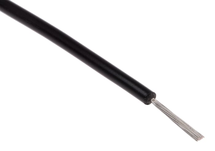 RS PRO Black 0.5 mm² Tri-rated Cable, 22 AWG, 16/0.2 mm, 100m, PVC Insulation