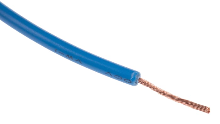 RS PRO Mid-blue 0.5 mm² Tri-rated Cable, 22 AWG, 16/0.2 mm, 100m, PVC Insulation