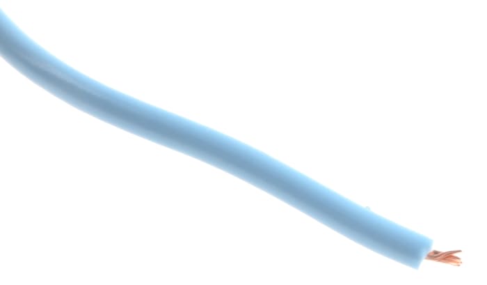 RS PRO Light Blue 0.5 mm² Tri-rated Cable, 22 AWG, 16/0.2 mm, 100m, PVC Insulation