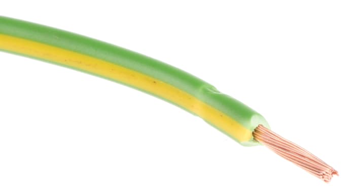Kabel do panelů plocha průřezu 1 mm², prameny vodičů: 32/0,2 mm, Zelená/Žlutá, 1 kV 100m Podle tří norem 18 AWG RS PRO