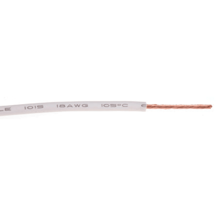 Câble triple homologation RS PRO, 1 mm², Blanc, 18 AWG, 100m, 1 kV
