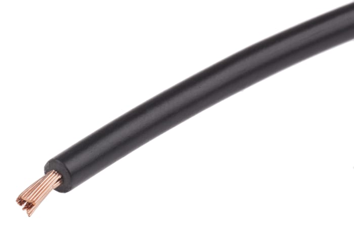 RS PRO Black 1.5 mm² Tri-rated Cable, 16 AWG, 30/0.25 mm, 100m, PVC Insulation