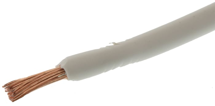 RS PRO White 1.5 mm² Tri-rated Cable, 16 AWG, 30/0.25 mm, 100m, PVC Insulation